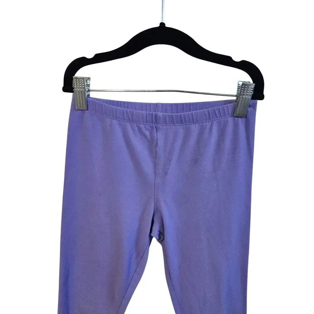 Children's Place Size M 7/8 Leggings Solid Purple Classic Stretch Cotton Casual